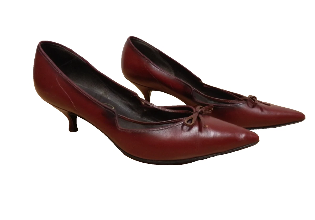 Escarpins Femme Luc Noel - Talon Aiguille Rouge Cuir Pointure 39 - Occasion Très Bon état