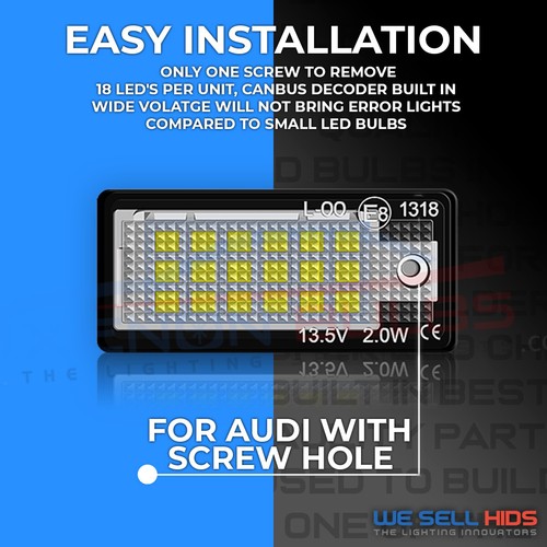 AUDI New Design A3 S3 8P PLATE SLINE QUATTRO NUMBER PLATE LED UNIT WHITE 18 SMD - Picture 4 of 7