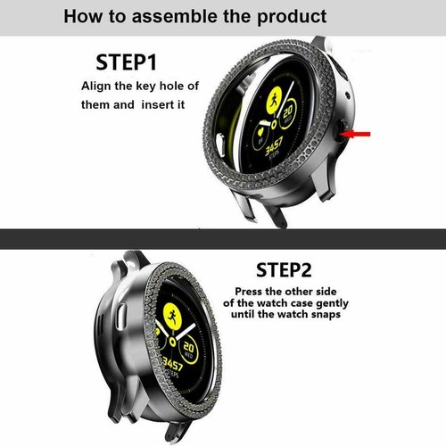 Bling Bumper Protector Case Cover Frame Fr Samsung Galaxy Watch Active 2 40/44mm - Picture 8 of 12