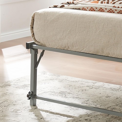 Kings Brand Furniture Twin Size Metal Pop up Trundle Day Bed Frame, Grey - Picture 2 of 6