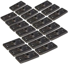 Highcraft 3/8"in-1/2"in Wall Rod Hanger Plate Uncoated Iron Threaded 20 Pcs USA