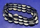 Hematite Bracelet Women's Jewelry Adjustable Stretch Triple Strand Black Oval