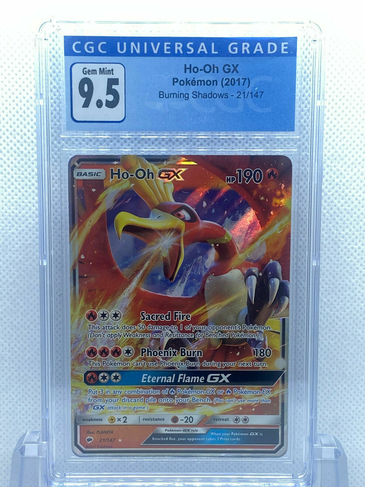 Pokémon Burning Shadows (2017) Ho-Oh GX #21/147 CGC Gem Mint 9.5