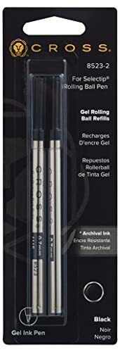 "Recarga de tinta de gel Rollerball para bolígrafos Selectip medianos 8523-2 - Paquete de 2 negros" - Imagen 1 de 4