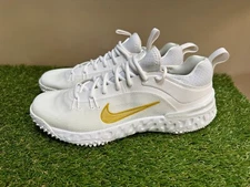 Nike Alpha Huarache 9 Elite Turf LAX Lacrosse Shoes Men 12 White FN0310-100