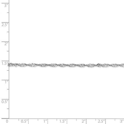 1.7mm, 14k White Gold, Singapore Chain Necklace, 18 Inch - Picture 5 of 8