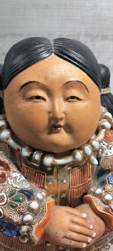 Antigua estatua japonesa Kutani Moriage de mujer diosa inmortal - Imagen 7 de 11