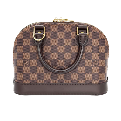 Louis+Vuitton+Alma+Damier+Ebene+Shoulder+Bag+BB+Brown+Canvas for sale  online