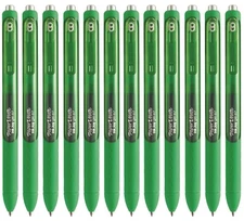 PaperMate InkJoy 0.7mm Retractable Gel Pen 12 Pens Green Ink 1953517 New