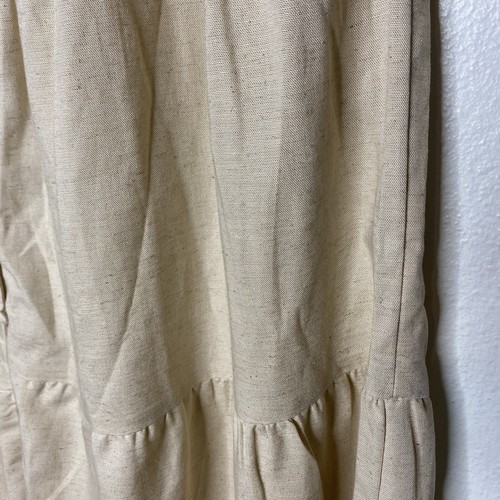 New Midnight Sky Beige Linen Blend Tiered Button Front MIDI Skirt Women’s Large - Picture 4 of 12