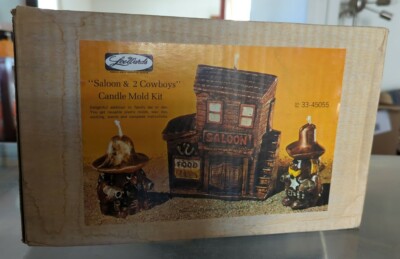 Vintage New Old Stock 1950's-60s Lee Wards ''Saloon & 2 Cowboys'' Candle Mold Kit