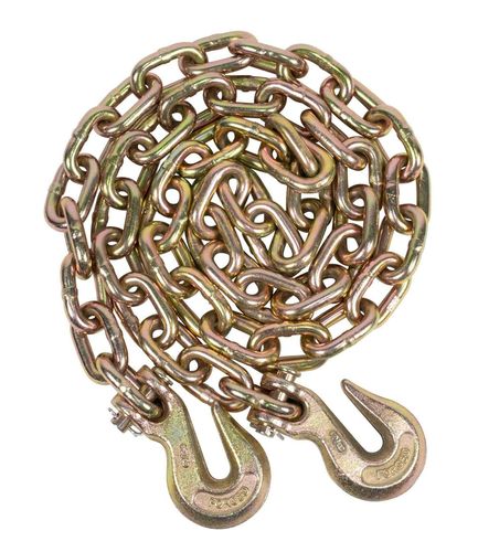 2 Pack 3/8 Inch X 12 FT Grade 70 Binder Chain with Clevis Grab Hooks - G70 Trans - Picture 2 of 7