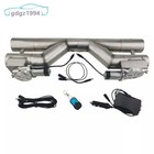 2.5'' Double Electric Exhaust Valve Motor Downpipe Kit Dual-flap Remote Control