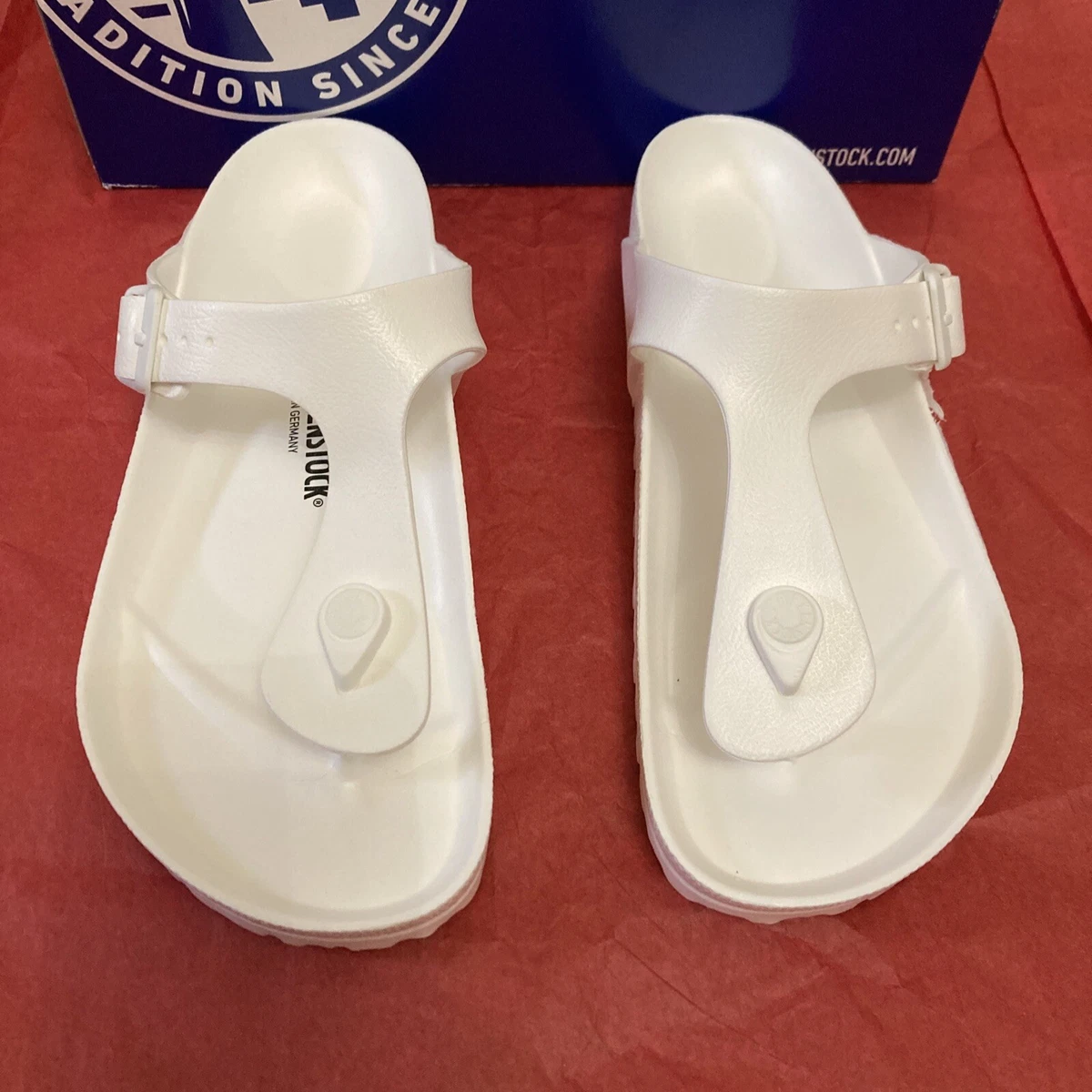 Red birkenstock gizeh outlet eva