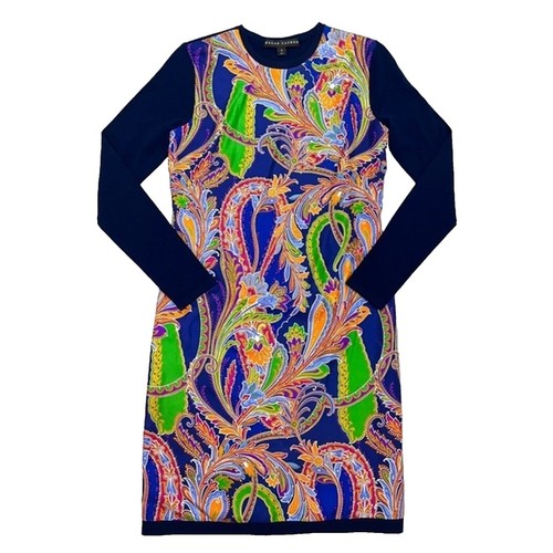 $150 Lauren Ralph Lauren Women's Paisley Twist-Front Jersey Dress, Navy Multi, 2 | eBay $150 Lauren Ralph Lauren Women's Paisley Twist-Front Jersey Dress, Navy Multi, 2 | eBay