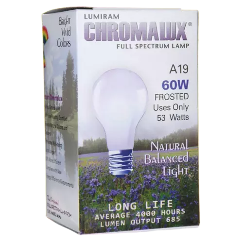 Chromalux Light Bulb - A19 Frosted 60W 60 Watt 1 Unit
