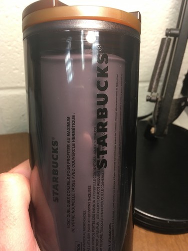 Starbucks Black Tumbler with Tortoise Shell Sealing Twist Lid 16 oz NEW - Bild 6 von 6
