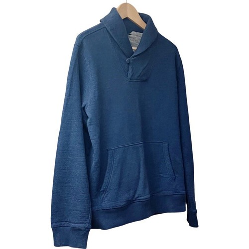 GAP Mens Shawl Collar Pullover Sweatshirt SZ Medium Navy 100% Cotton Preppy Y2K - Picture 4 of 9