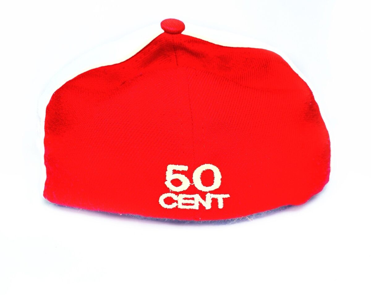 vintage G Unit 50 cent cap hat big logo Hip hop silver white