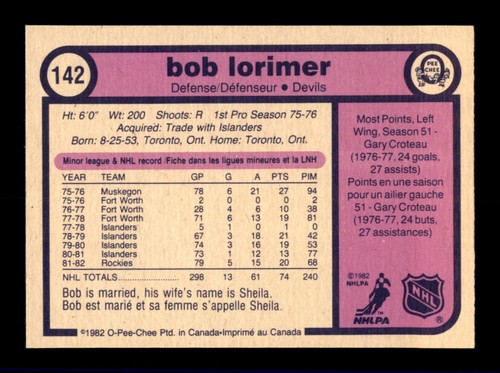 1982-83 O-PEE-CHEE / OPC  HOCKEY 1-200 / See drop down menu for card u will get - Picture 260 of 368