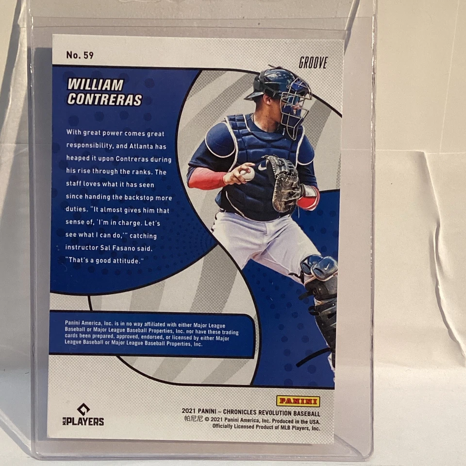2021 Panini Chronicles #59 William Contreras Revolution Groove RC Atlanta Braves - Image 2 of 2