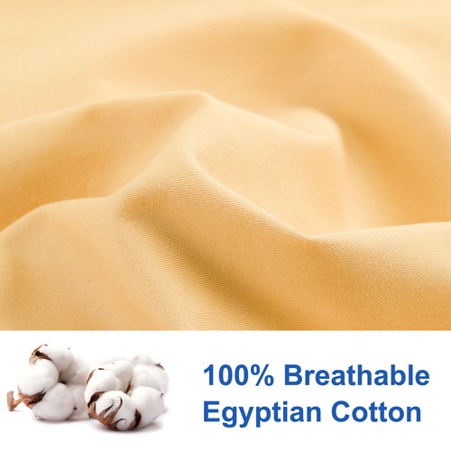Zippered Pillow Cases Pillowcases Egyptian Cotton (20 x 30 Inch, Yellow) 2-Pack - Picture 4 of 9
