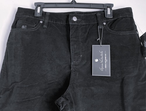 Gloria Vanderbilt Amanda gerades Bein Damen Cord schwarz Jeans Größe 16 kurz neu mit Etikett - Bild 2 von 6