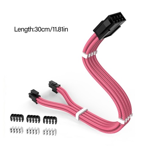 CPU 8pin Male to 4+4pin Detachable Male Power Adapter Cable CPU Extender 11.8in - Afbeelding 8 van 20