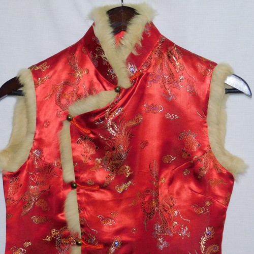 Blusa sin mangas clásica asiática vintage QIPAO para mujer talla M - Imagen 6 de 11