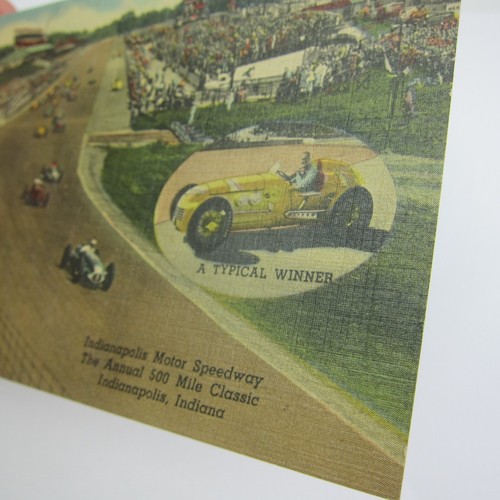 Linen Postcard 1930s Indianapolis Motor Speedway Indiana Indy 500 Race UNPOSTED - Picture 7 of 12