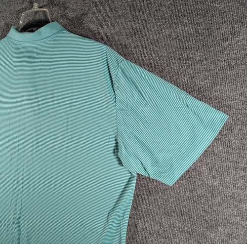 Jamaica Jaxx Mens XXL Teal Ribbed Stripe Polo Modal Blend Shirt Short Sleeve - Picture 8 of 14