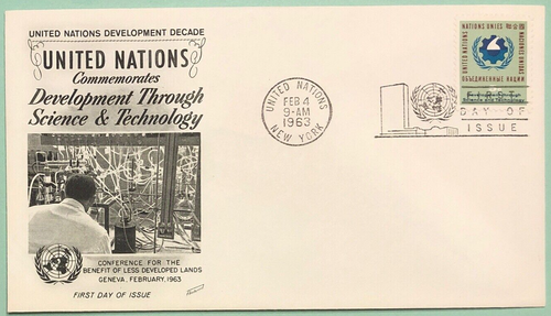 Sc UN 114 United Nations 1963 Development Through Science & Technology FDC Fleet - Picture 1 of 2