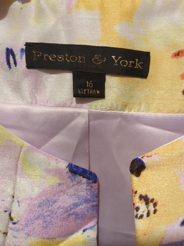 Preston York Floral Blazer Jacket Easter Size 16 Purple Yellow - Picture 2 of 5