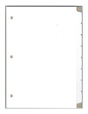 8-Tab White Ring-Book Index Divider Sheets, 8.5" x 11", 3-Holes, 100 lb - 3 Sets