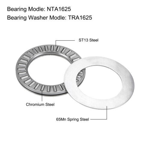 2pcs NTA1625 Thrust Needle Roller Bearings 1x1-9/16x5/64" with TRA1625 Washers - Picture 3 of 5