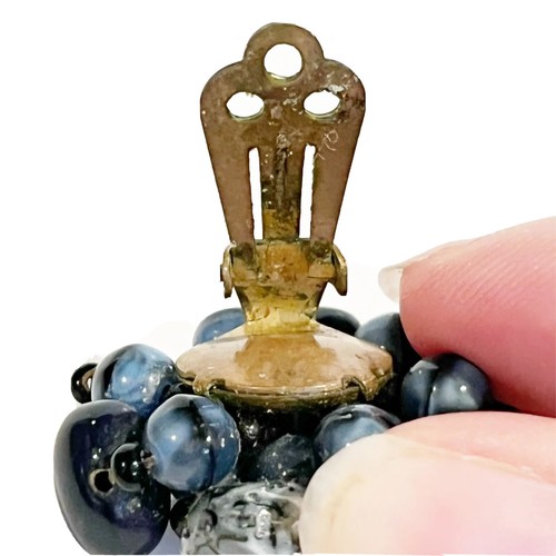 Lote de 11 pares de pendientes de clip vintage con diamantes de imitación oro plata azul rosa negro - Imagen 17 de 18