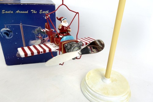 Rare Vintage 2001 Spinning Christmas Ornament Santa in an Airplane - Picture 3 of 6
