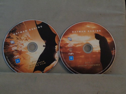 NO CASE DVD: DISC ONLY BATMAN BEGINS RATED M REGION 4 DC COMICS 2 CDS LEGENDARY - Picture 1 of 2