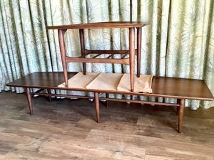Vintage-Danish-Mid-Century-Modern-Surfboard-Side-Coffee-Table-70-034-Teak-Set