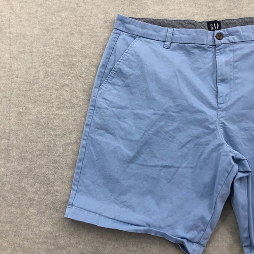 Gap Men’s Shorts Light Blue Cotton Flat Front Cotton Inseam 10” Size 40 - Picture 2 of 13
