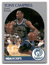 Tony Campbell 1990-91 Hoops BASKETBALL #185 Minnesota Timberwolves