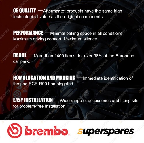 4pcs Rear Brembo NAO Ceramic Disc Brake Pads for DS 5 DS 1.6L 2.0L 2015-2018 - Picture 3 of 4