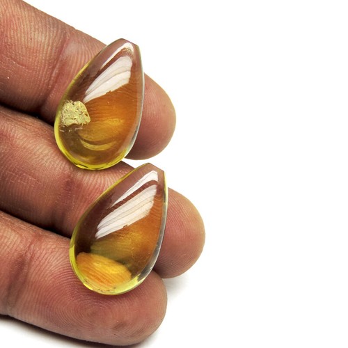 LOVELY 42.45 CTS PEAR SHAPE LEMON QUARTZ GEMSTONE  - Picture 2 of 3