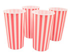 Pool Patio Heavy Plastic 16 Ounce Tumbler Cups Red Stripe 4 Pack