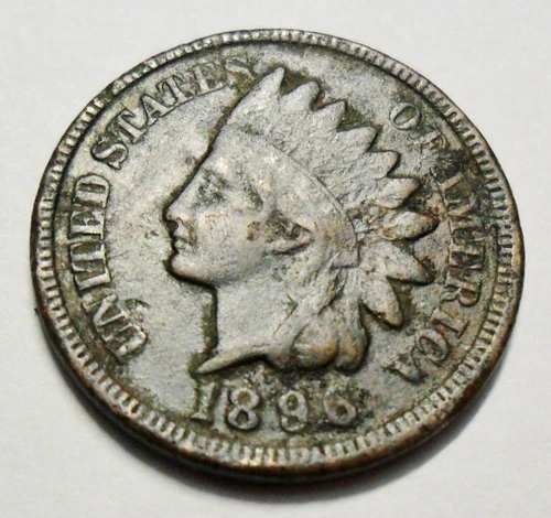 1896 P Indian Head Cent Penny  *F - FINE DETAILS*  **FREE SHIPPING**