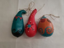 Hand Painted Gourd Set of 3 Variety