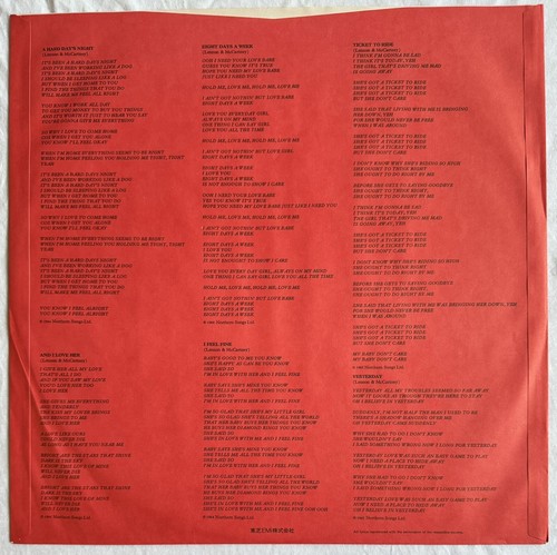 THE BEATLES -1962-1966- Japan Red Vinyl White Label Promo +Obi,Inners,Insert - Imagen 16 de 16
