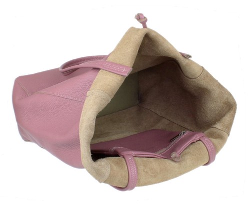 Ladies Open Top Tote Bag Italian Soft Real Leather Handbag Zipped Pocket Office - Picture 81 of 142