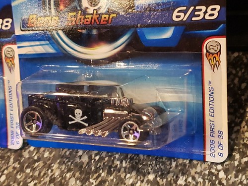 Lot Of 2 - Hot Wheels 2006 Bone Shaker #6/38 Collector # 006 5-Spoke Red & Black - Picture 4 of 13