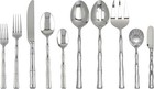 45-Piece Bamboo Shaped Flatware Set, 18/8 Stainless Steel Silverware Cutlery Set